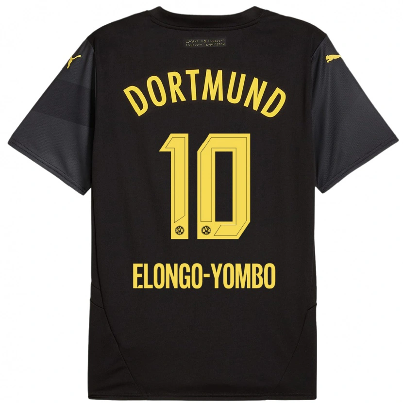 Danxen Mujer Camiseta Rodney Elongo-Yombo #10 Negro Amarillo 2ª Equipación 2024/25 La Camisa México
