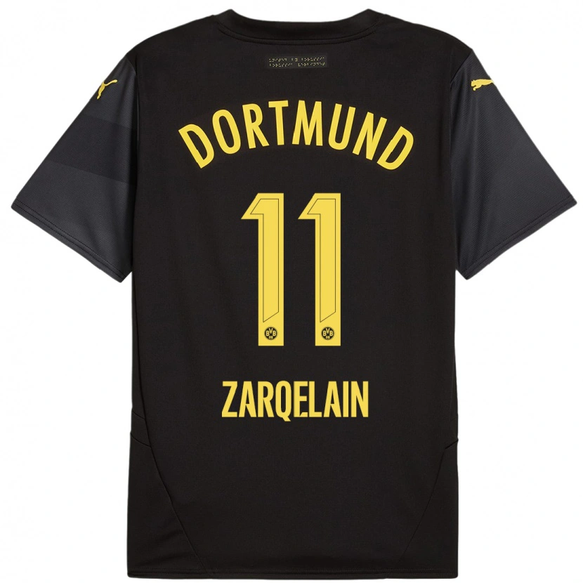 Danxen Mujer Camiseta Fadi Zarqelain #11 Negro Amarillo 2ª Equipación 2024/25 La Camisa México