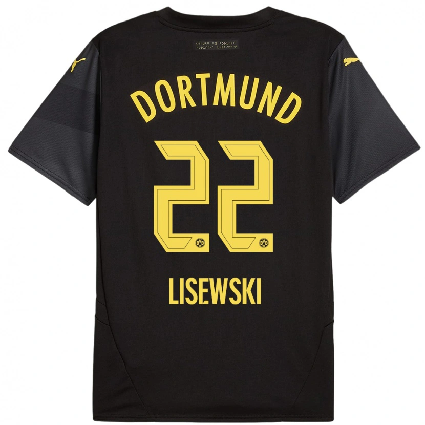 Danxen Mujer Camiseta Robin Lisewski #22 Negro Amarillo 2ª Equipación 2024/25 La Camisa México