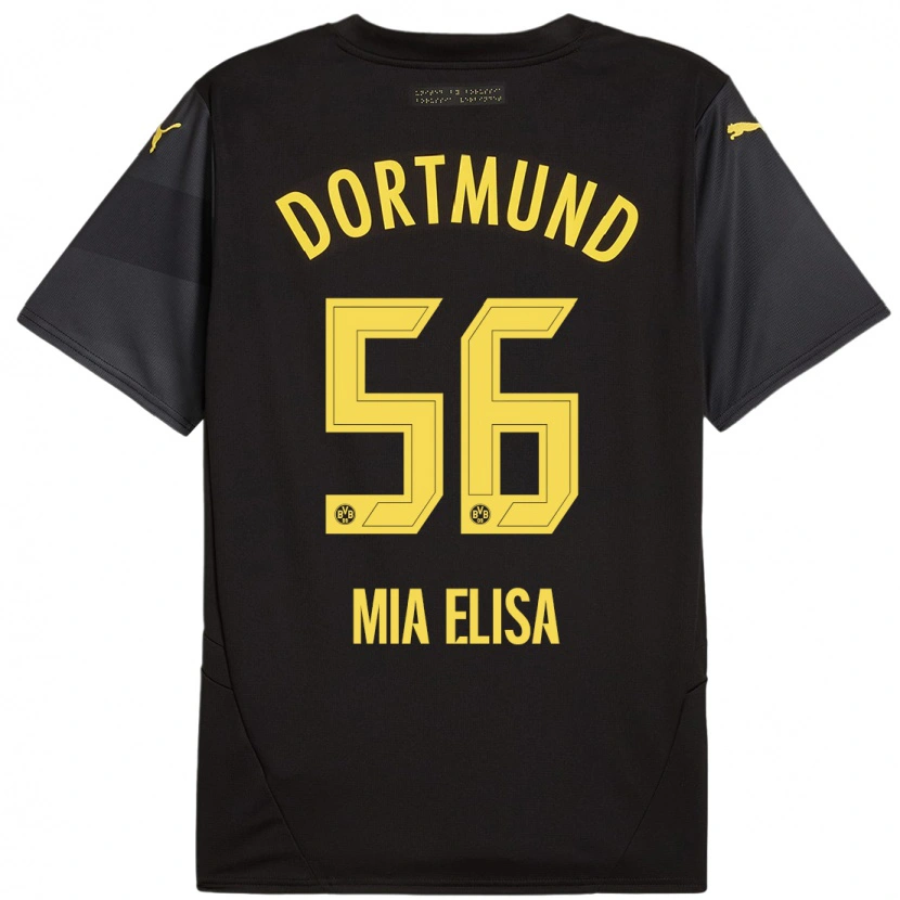Danxen Mujer Camiseta Bomnuter Mia Elisa #56 Negro Amarillo 2ª Equipación 2024/25 La Camisa México