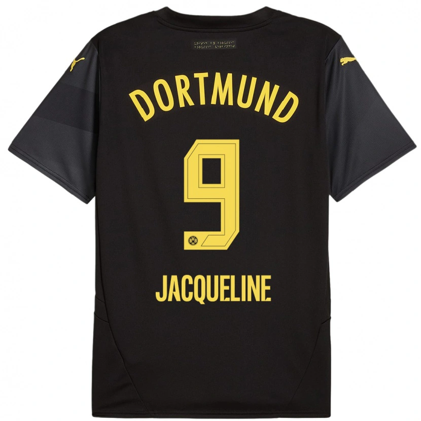 Danxen Mujer Camiseta Moreno Jacqueline #9 Negro Amarillo 2ª Equipación 2024/25 La Camisa México