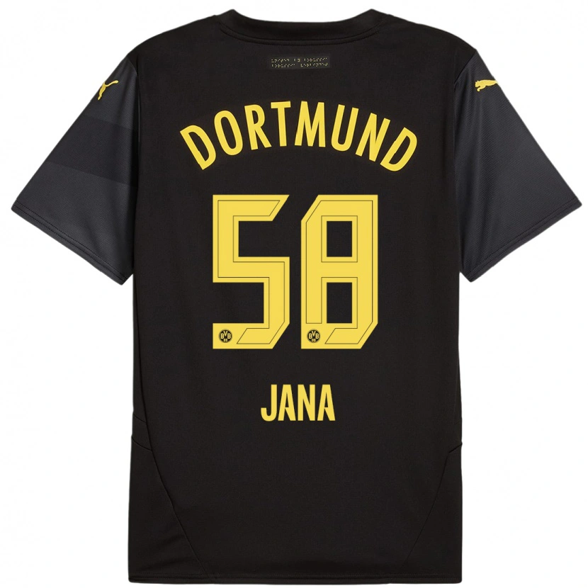 Danxen Mujer Camiseta Nordberg Jana #58 Negro Amarillo 2ª Equipación 2024/25 La Camisa México
