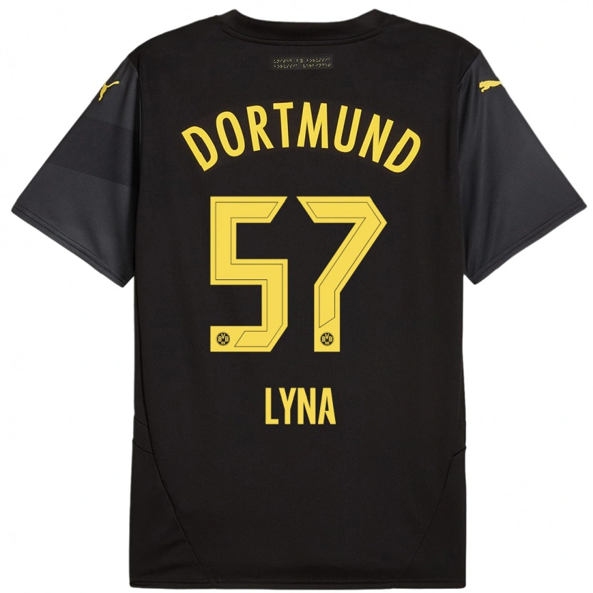 Danxen Mujer Camiseta Schwarz Lyna #57 Negro Amarillo 2ª Equipación 2024/25 La Camisa México