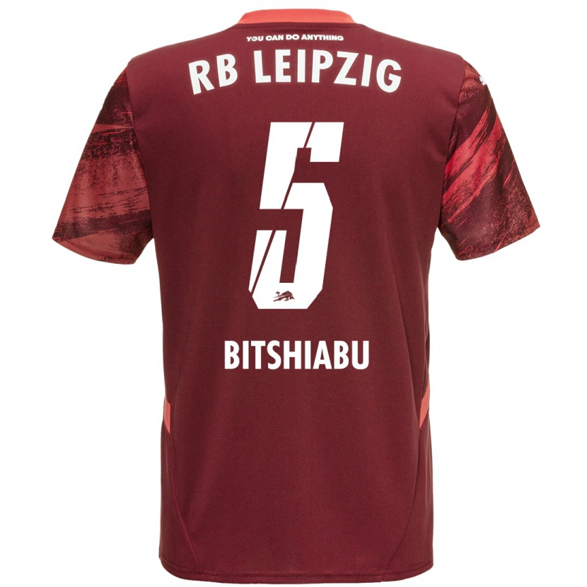 Danxen Mujer Camiseta El Chadaille Bitshiabu #5 Borgoña 2ª Equipación 2024/25 La Camisa México