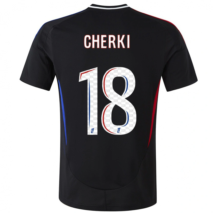 Danxen Mujer Camiseta Rayan Cherki #18 Negro 2ª Equipación 2024/25 La Camisa México