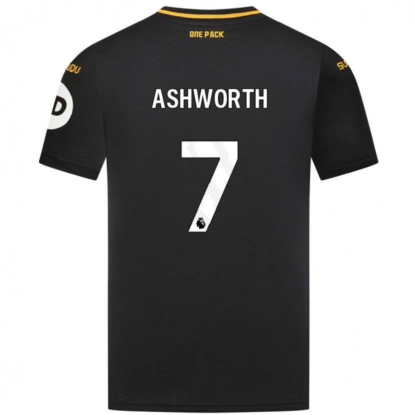 Danxen Mujer Camiseta Finn Ashworth #7 Negro 2ª Equipación 2024/25 La Camisa México