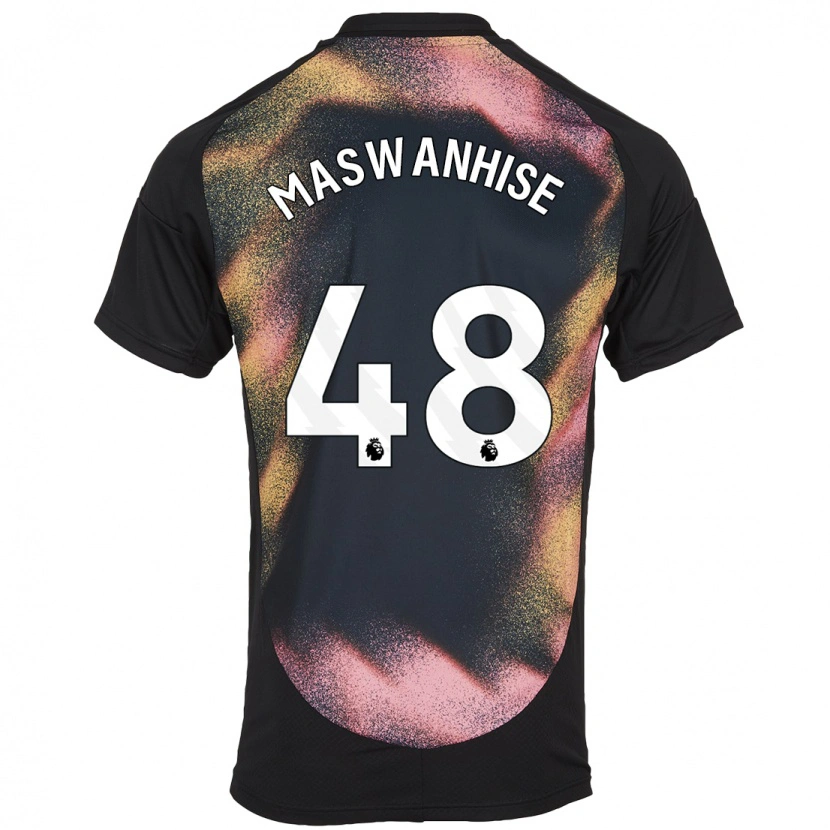 Danxen Mujer Camiseta Tawanda Maswanhise #48 Negro Blanco 2ª Equipación 2024/25 La Camisa México