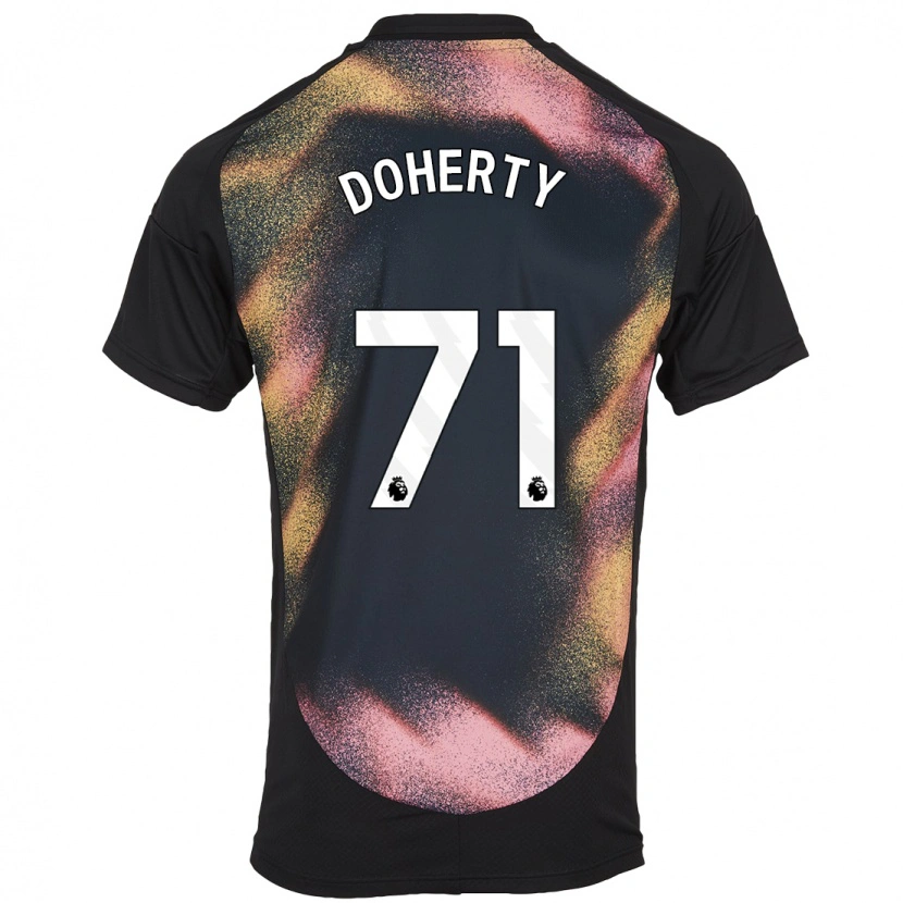 Danxen Mujer Camiseta Arlo Doherty #71 Negro Blanco 2ª Equipación 2024/25 La Camisa México