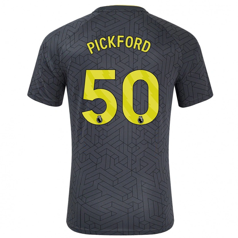 Danxen Mujer Camiseta George Pickford #50 Negro Amarillo 2ª Equipación 2024/25 La Camisa México
