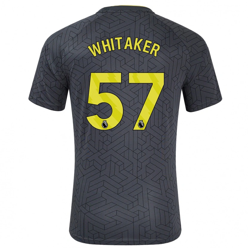 Danxen Mujer Camiseta Charlie Whitaker #57 Negro Amarillo 2ª Equipación 2024/25 La Camisa México