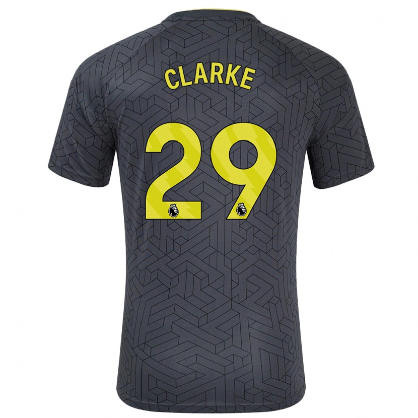 Danxen Mujer Camiseta Abbey Clarke #29 Negro Amarillo 2ª Equipación 2024/25 La Camisa México