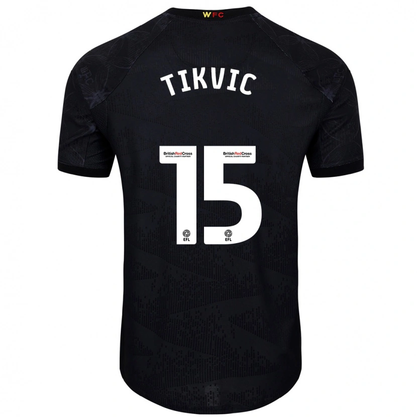 Danxen Mujer Camiseta Antonio Tikvic #15 Negro Blanco 2ª Equipación 2024/25 La Camisa México