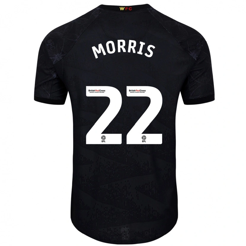 Danxen Mujer Camiseta James Morris #22 Negro Blanco 2ª Equipación 2024/25 La Camisa México