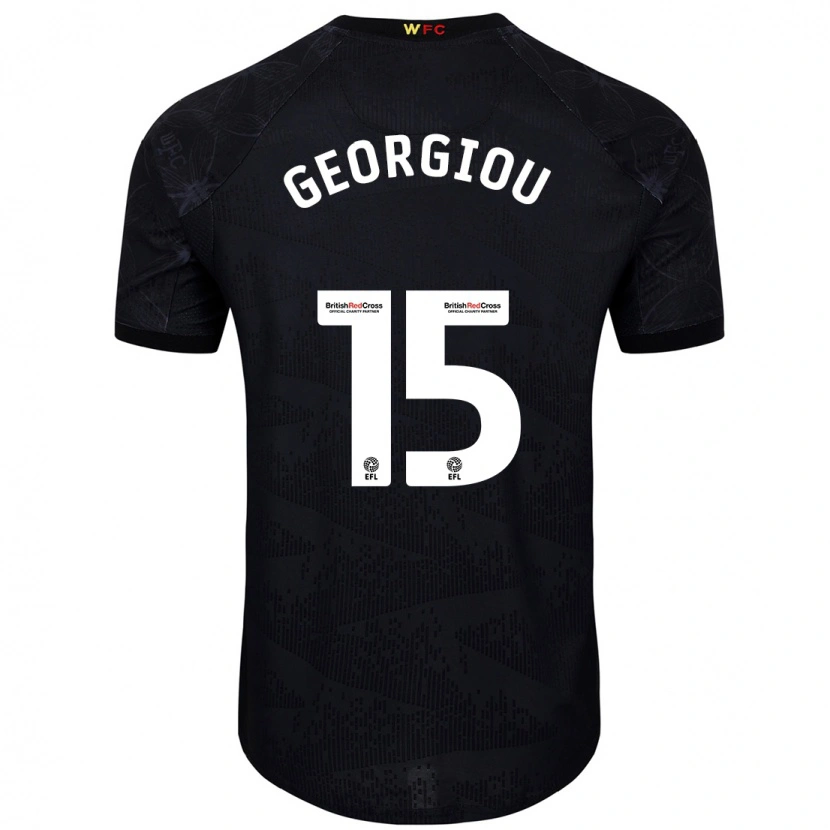 Danxen Mujer Camiseta Andria Georgiou #15 Negro Blanco 2ª Equipación 2024/25 La Camisa México