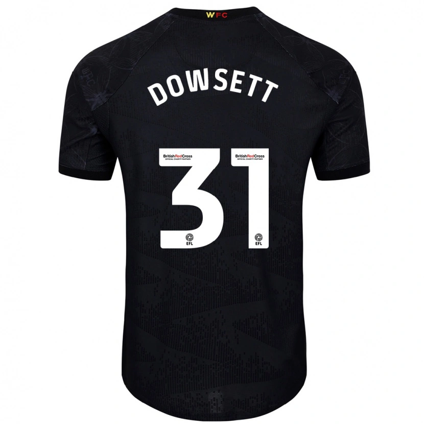 Danxen Mujer Camiseta Rebekah Dowsett #31 Negro Blanco 2ª Equipación 2024/25 La Camisa México