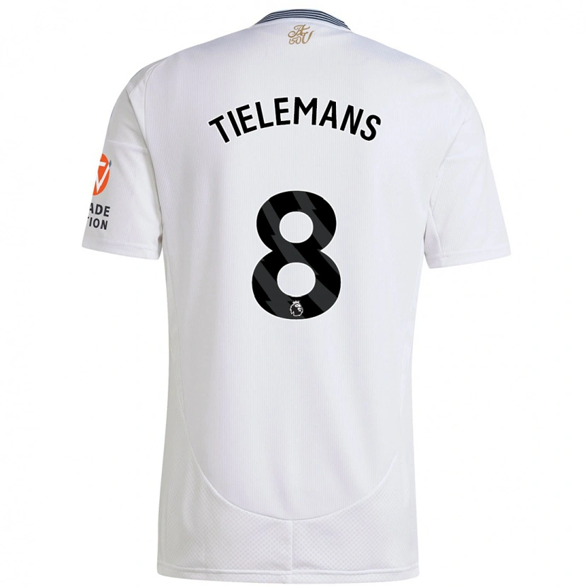 Danxen Mujer Camiseta Youri Tielemans #8 Blanco 2ª Equipación 2024/25 La Camisa México