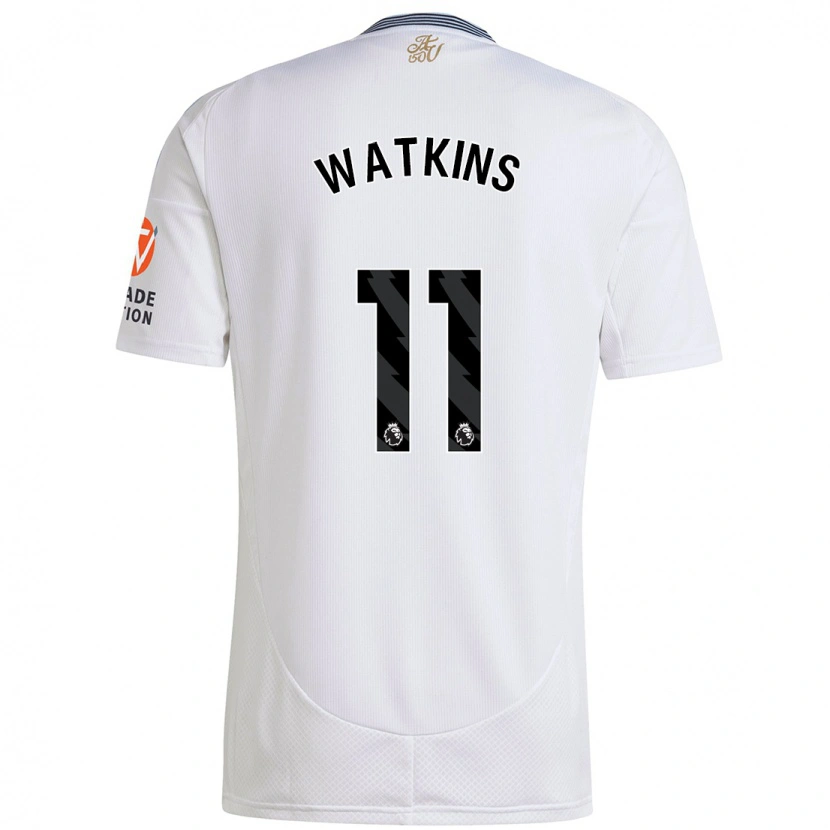 Danxen Mujer Camiseta Ollie Watkins #11 Blanco 2ª Equipación 2024/25 La Camisa México