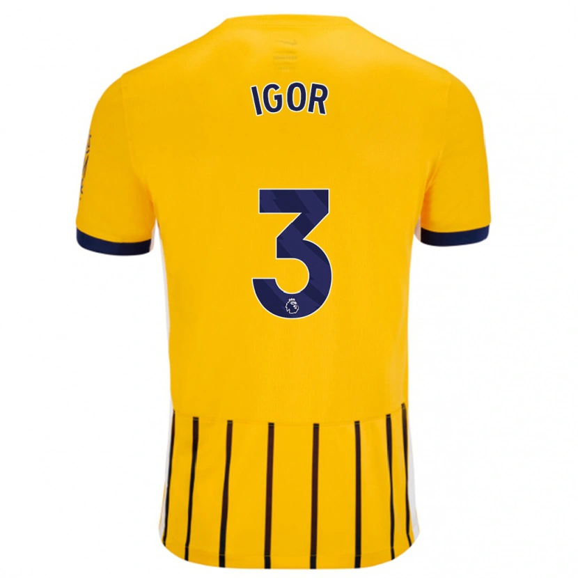 Danxen Mujer Camiseta Igor #3 Dorado Azul Rayas 2ª Equipación 2024/25 La Camisa México