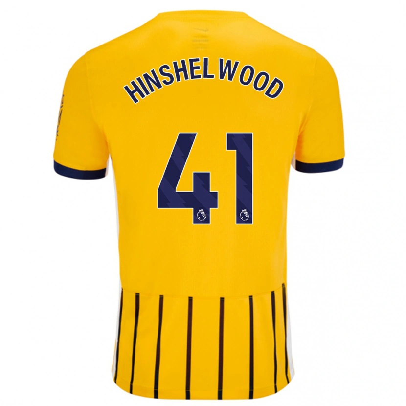Danxen Mujer Camiseta Jack Hinshelwood #41 Dorado Azul Rayas 2ª Equipación 2024/25 La Camisa México
