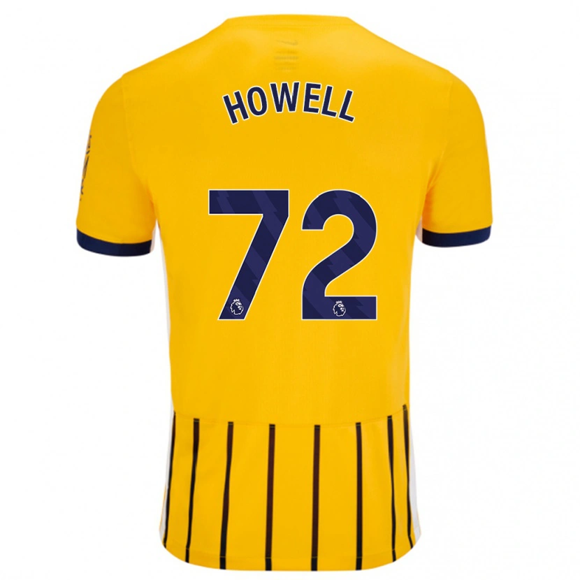 Danxen Mujer Camiseta Harry Howell #72 Dorado Azul Rayas 2ª Equipación 2024/25 La Camisa México