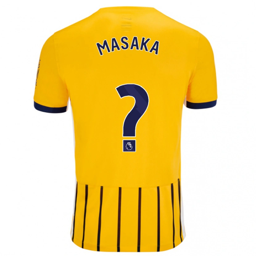 Danxen Mujer Camiseta Aisha Masaka #0 Dorado Azul Rayas 2ª Equipación 2024/25 La Camisa México