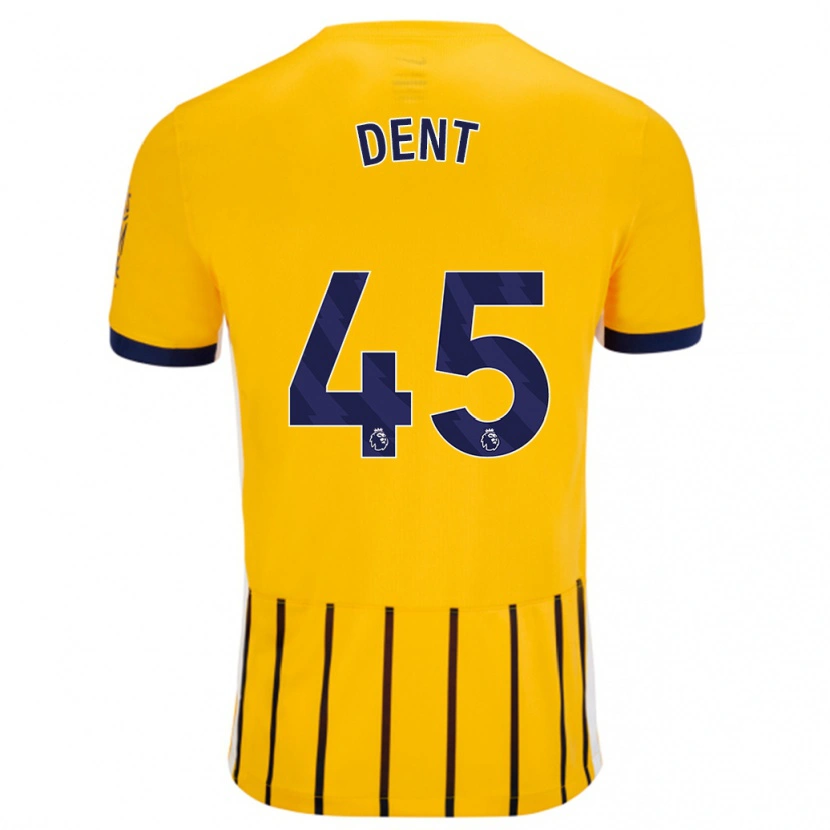 Danxen Mujer Camiseta Lily Dent #45 Dorado Azul Rayas 2ª Equipación 2024/25 La Camisa México