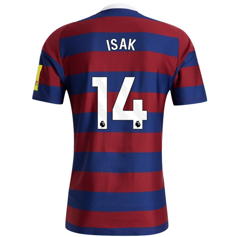 Danxen Mujer Camiseta Alexander Isak #14 Burdeos Azul Marino 2ª Equipación 2024/25 La Camisa México
