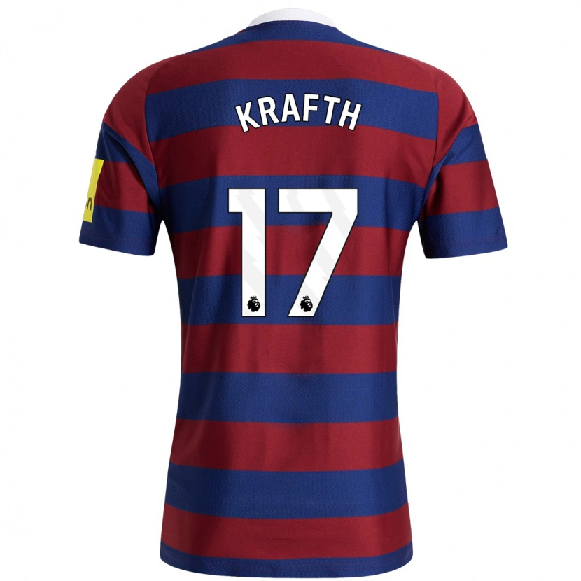Danxen Mujer Camiseta Emil Krafth #17 Burdeos Azul Marino 2ª Equipación 2024/25 La Camisa México