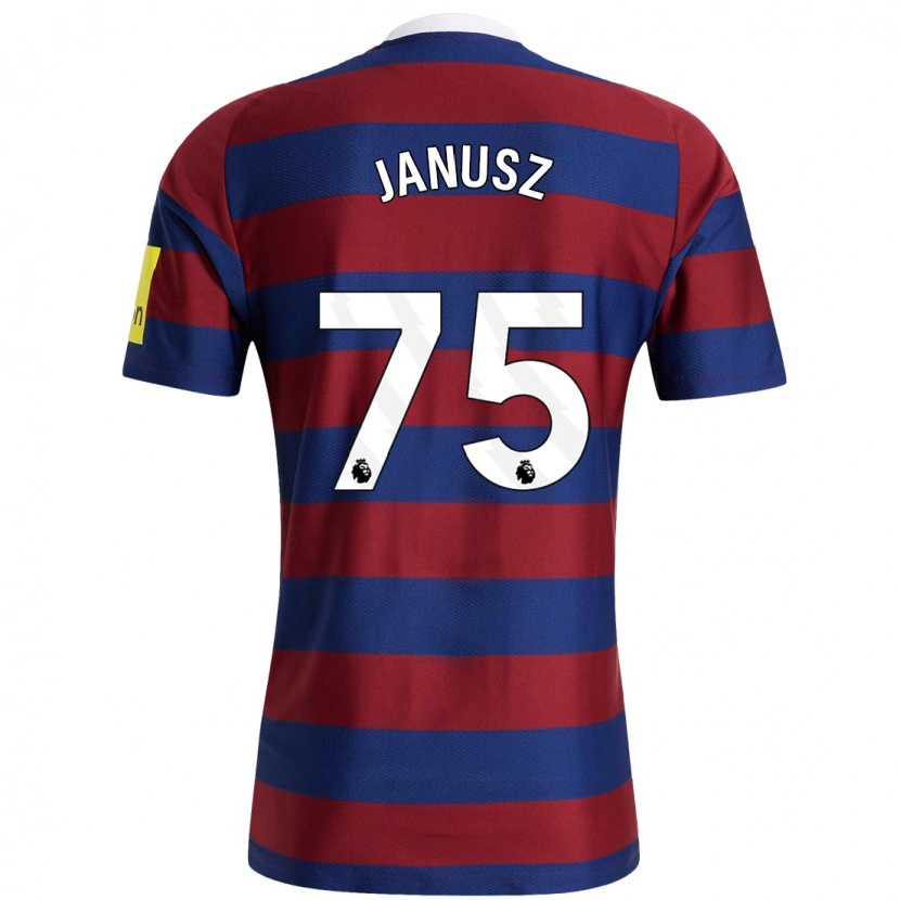 Danxen Mujer Camiseta Adrian Janusz #75 Burdeos Azul Marino 2ª Equipación 2024/25 La Camisa México