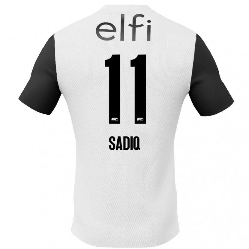 Danxen Mujer Camiseta Ibrahim Sadiq #11 Blanco Negro 2ª Equipación 2024/25 La Camisa México