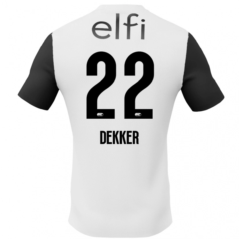 Danxen Mujer Camiseta Maxim Dekker #22 Blanco Negro 2ª Equipación 2024/25 La Camisa México