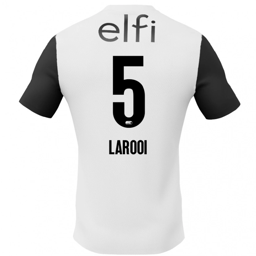 Danxen Mujer Camiseta Finn Larooi #5 Blanco Negro 2ª Equipación 2024/25 La Camisa México