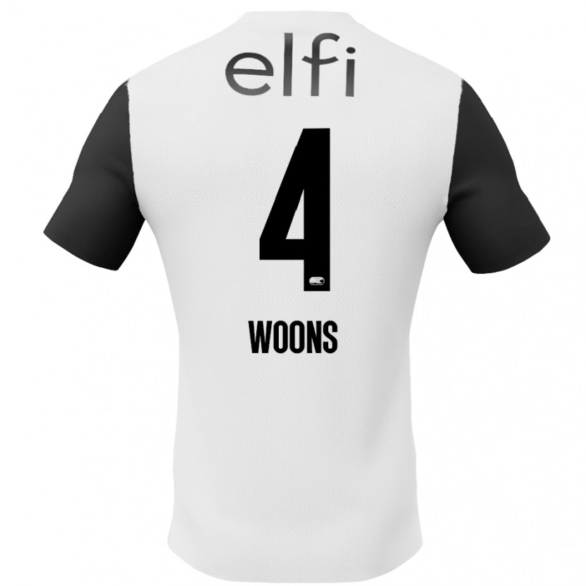 Danxen Mujer Camiseta Karlijn Woons #4 Blanco Negro 2ª Equipación 2024/25 La Camisa México