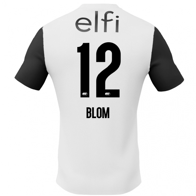 Danxen Mujer Camiseta Robin Blom #12 Blanco Negro 2ª Equipación 2024/25 La Camisa México