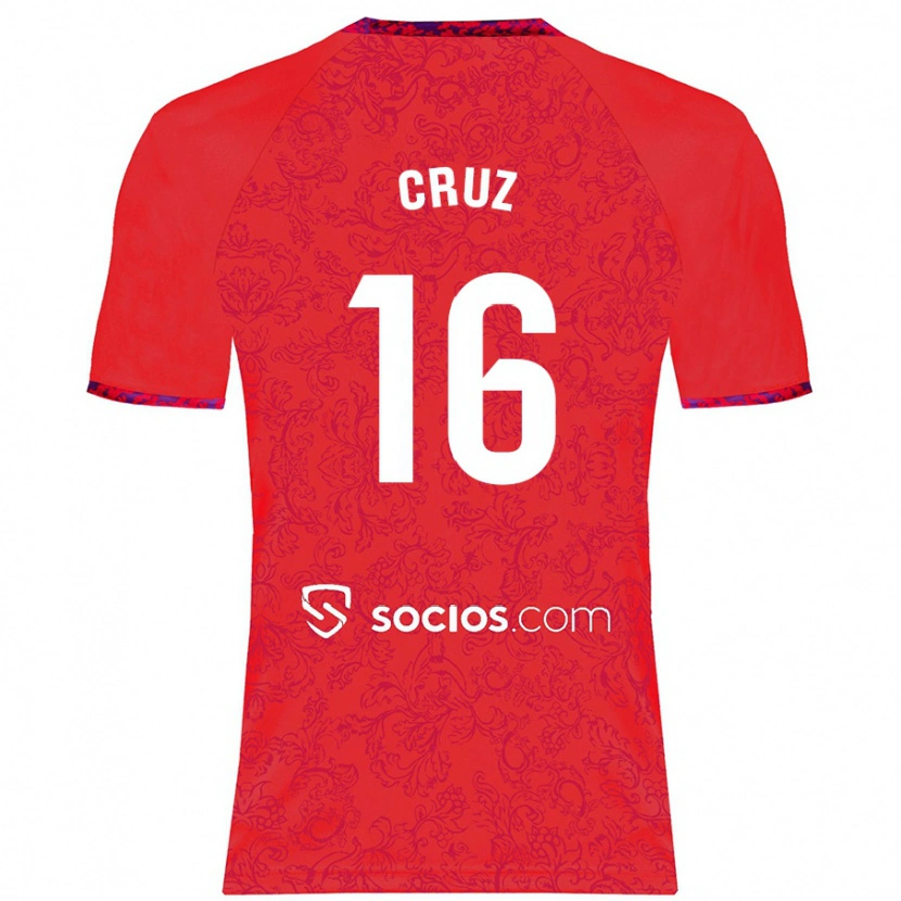 Danxen Mujer Camiseta Jesús Cruz #16 Rojo 2ª Equipación 2024/25 La Camisa México