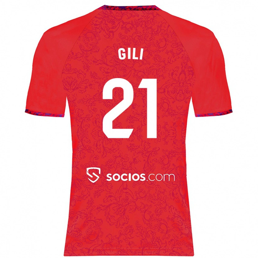 Danxen Mujer Camiseta Gemma Gili #21 Rojo 2ª Equipación 2024/25 La Camisa México
