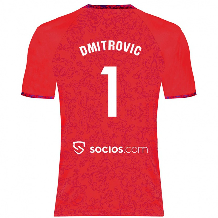Danxen Mujer Camiseta Marko Dmitrović #1 Rojo 2ª Equipación 2024/25 La Camisa México