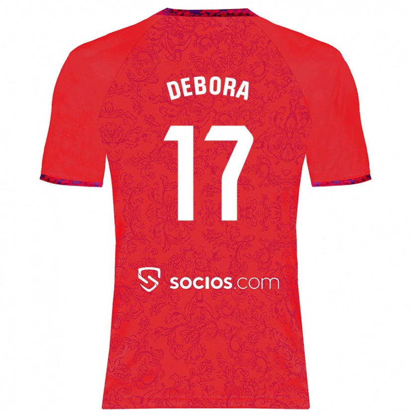 Danxen Mujer Camiseta Débora García Mateo #17 Rojo 2ª Equipación 2024/25 La Camisa México