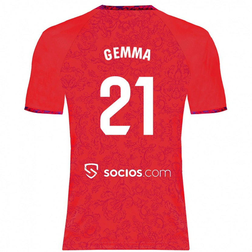 Danxen Mujer Camiseta Gemma Gili Giner #21 Rojo 2ª Equipación 2024/25 La Camisa México