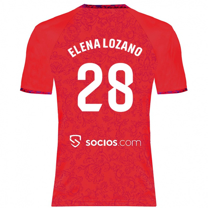 Danxen Mujer Camiseta Elena Lozano Gallego #28 Rojo 2ª Equipación 2024/25 La Camisa México