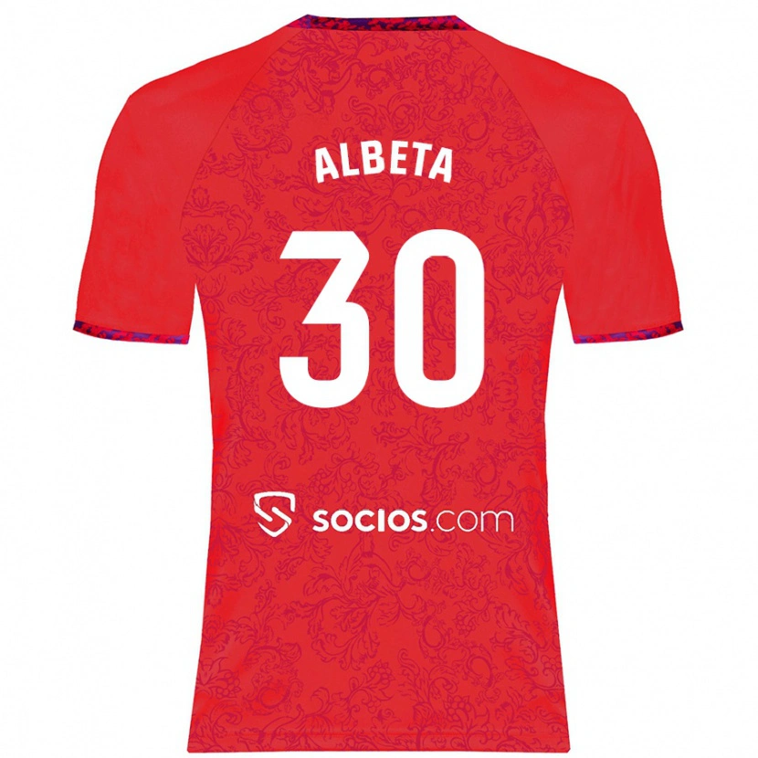 Danxen Mujer Camiseta Alba María López Montiel #30 Rojo 2ª Equipación 2024/25 La Camisa México