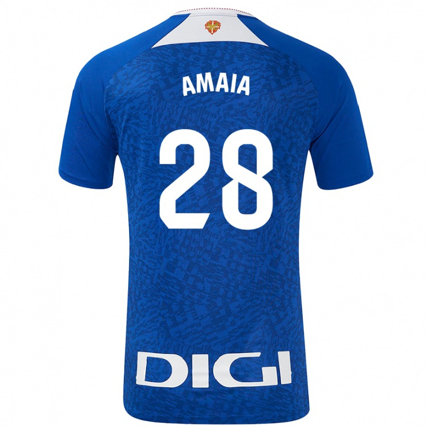 Danxen Mujer Camiseta Amaia Martinez De La Peña #28 Azul Real 2ª Equipación 2024/25 La Camisa México