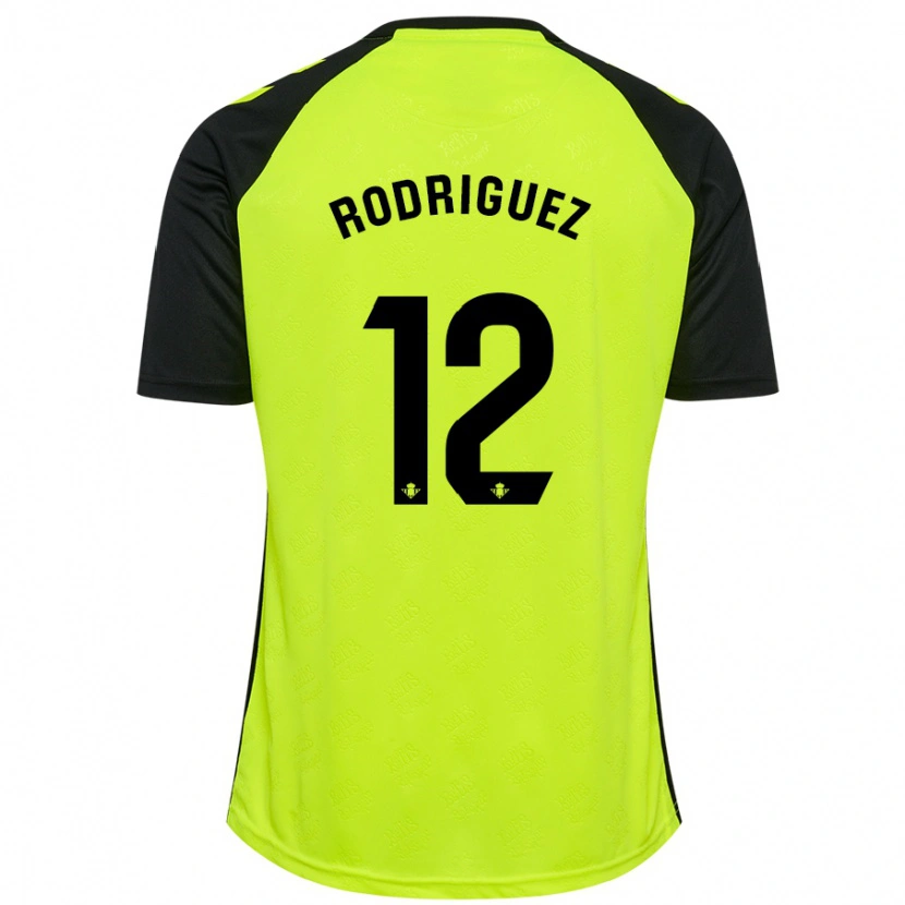 Danxen Mujer Camiseta Ricardo Rodríguez #12 Amarillo Fluorescente Negro 2ª Equipación 2024/25 La Camisa México