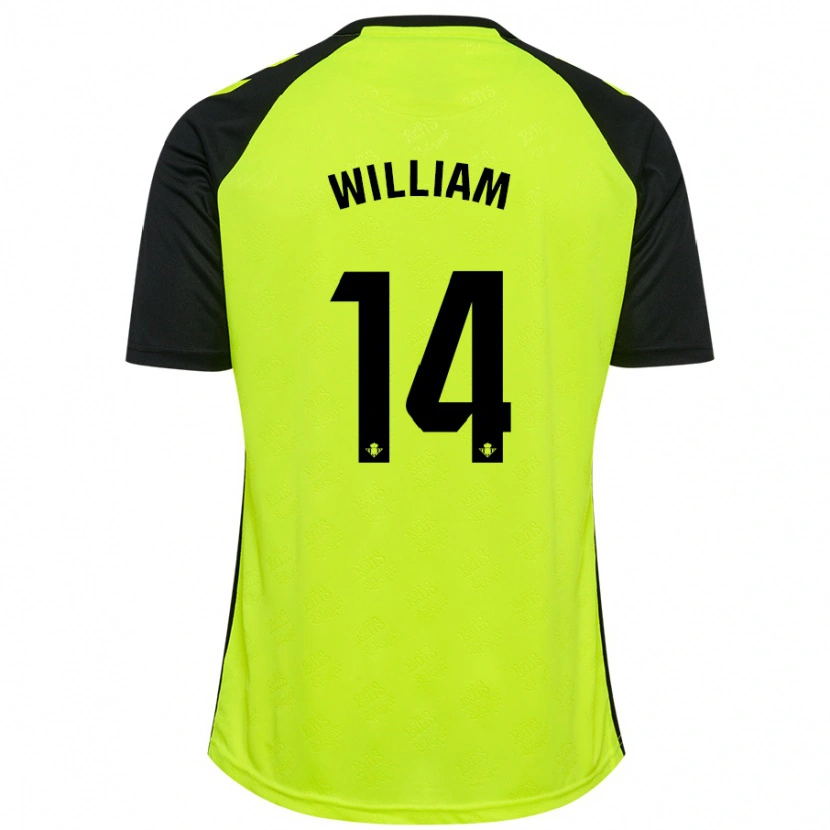 Danxen Mujer Camiseta William Carvalho #14 Amarillo Fluorescente Negro 2ª Equipación 2024/25 La Camisa México
