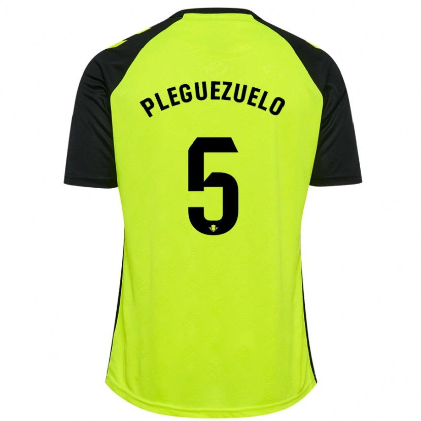 Danxen Mujer Camiseta Xavi Pleguezuelo #5 Amarillo Fluorescente Negro 2ª Equipación 2024/25 La Camisa México