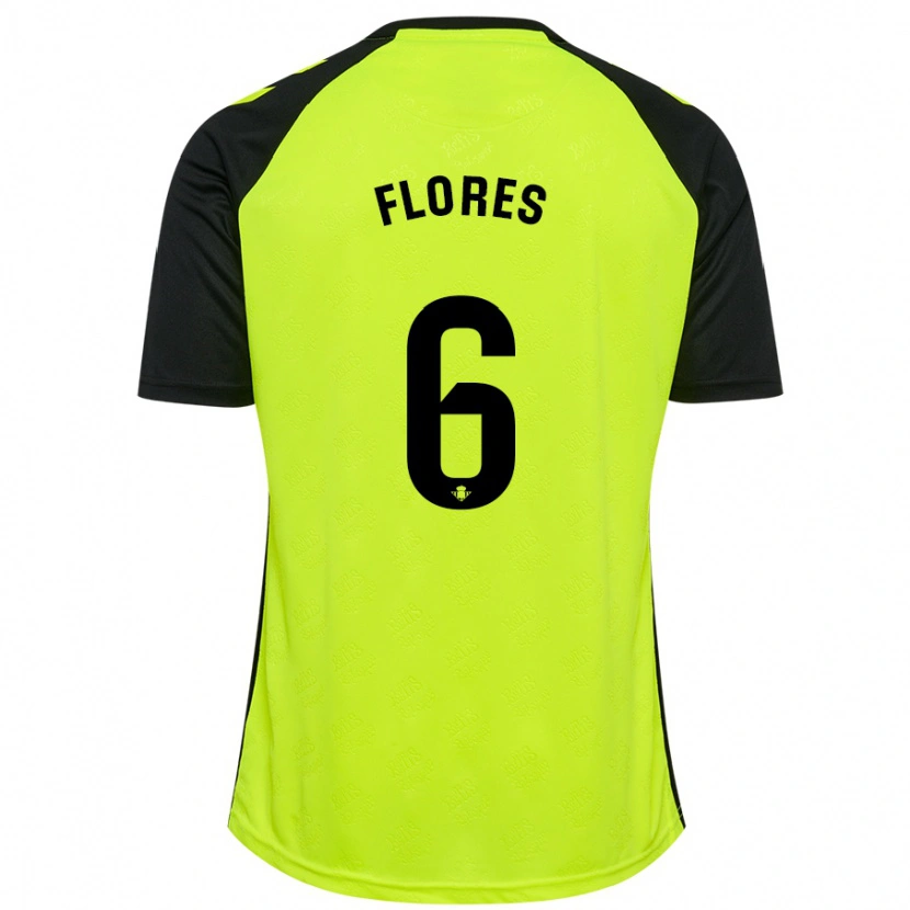 Danxen Mujer Camiseta Mateo Flores #6 Amarillo Fluorescente Negro 2ª Equipación 2024/25 La Camisa México