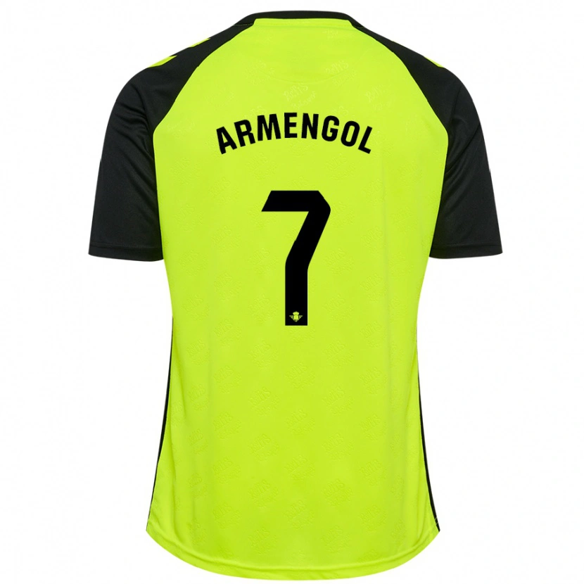 Danxen Mujer Camiseta Carla Armengol #7 Amarillo Fluorescente Negro 2ª Equipación 2024/25 La Camisa México