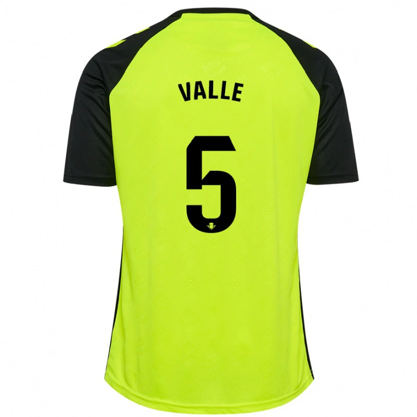 Danxen Mujer Camiseta María Valle López #5 Amarillo Fluorescente Negro 2ª Equipación 2024/25 La Camisa México