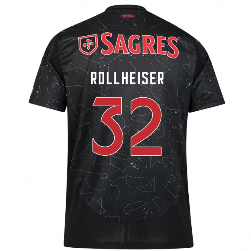 Danxen Mujer Camiseta Benjamín Rollheiser #32 Negro Rojo 2ª Equipación 2024/25 La Camisa México
