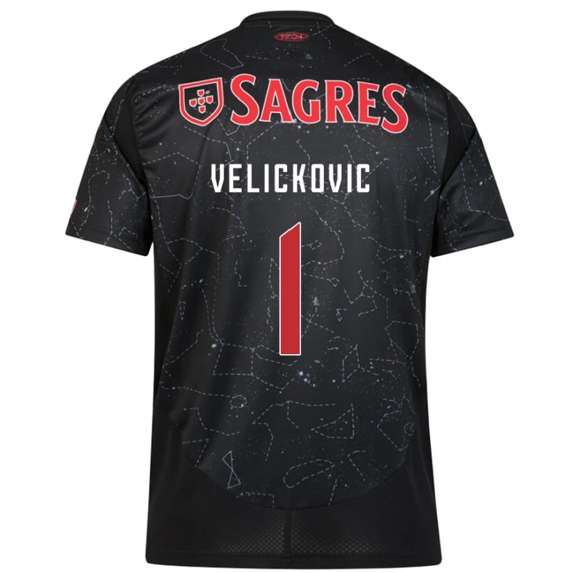 Danxen Mujer Camiseta Luka Velickovic #1 Negro Rojo 2ª Equipación 2024/25 La Camisa México
